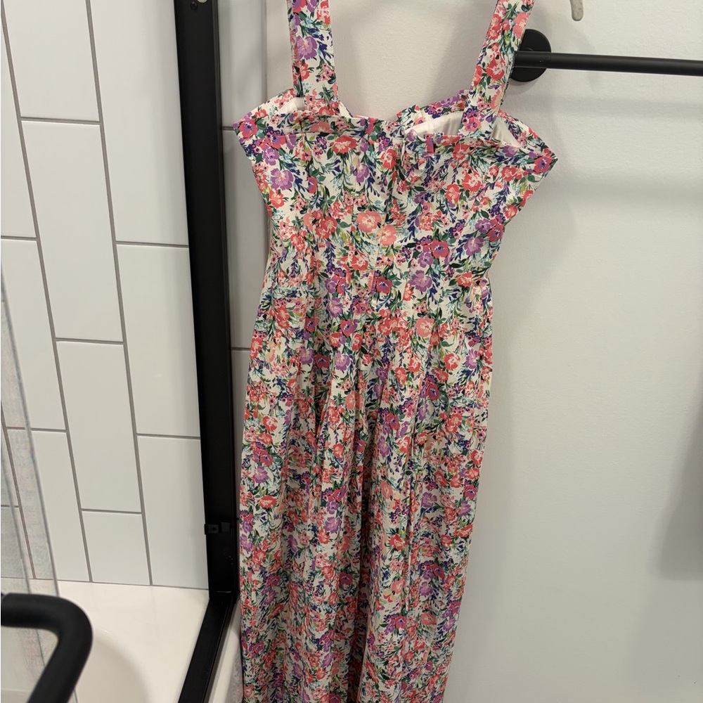 Women’s Avec Les Filles Multicolor Floral Maxi Dress Size 4